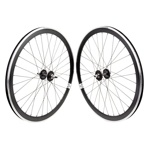 WheelMaster Bicycle Wheel Set, 700 OR8 42mm MAT-BK MSW 32 OR8 FX/FW Loose BK 120mm DTI2.0BK