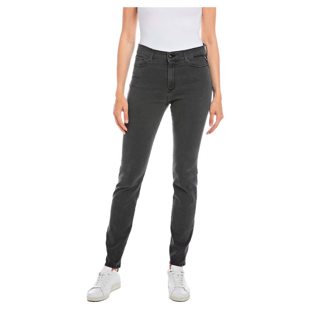 Replay Damen Jeans Mjla Slim-Fit mit Comfort-Stretch, Dark Grey 097 (Grau), 24W / 30L