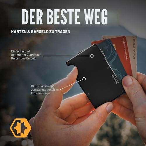 Foto von The Ridge Minimalist Slim Wallet for Men, Schwarz, Einheitsgröße, Minimalistisch