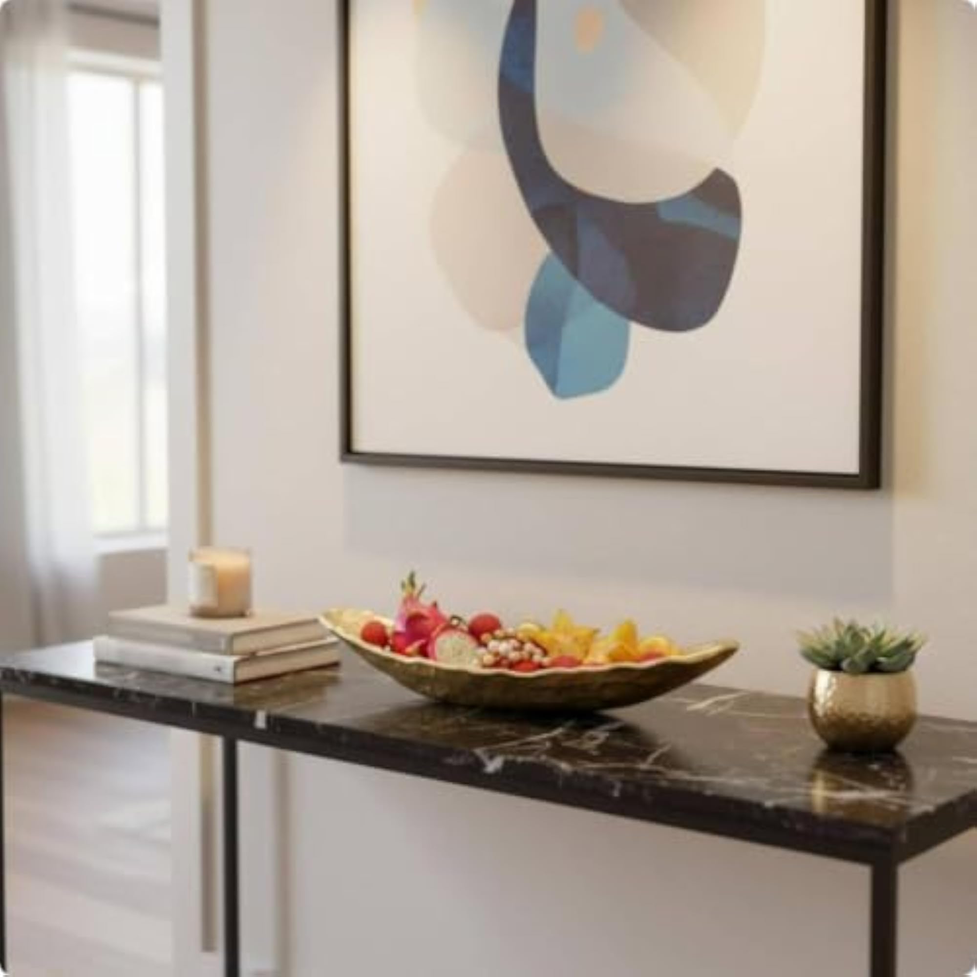 Gilded Vessel Tray, Modern Elegant Design