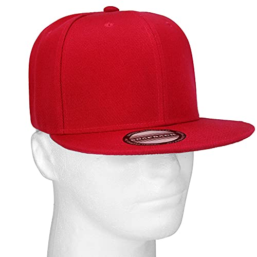 Classic Snapback Hat Cap Hip Hop Style Flat Bill Blank Solid Color Adjustable Size