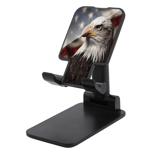 Support de téléphone pliable réglable motif aigle drapeau américain pour bureau
