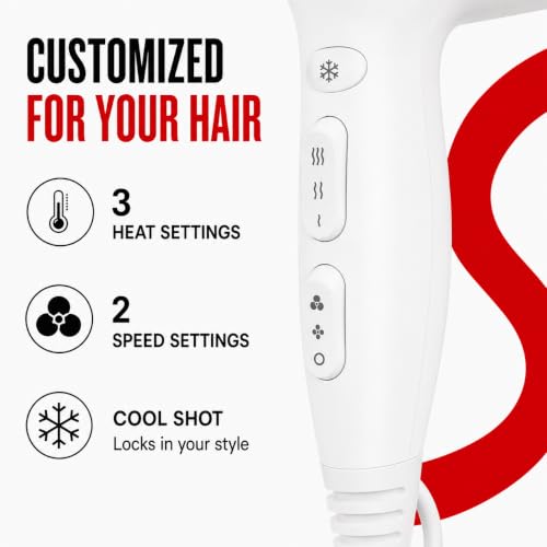 Image of Remington Damage Protection Hair Dryer, Ceramic Ionic Technology | Diffuser and Concentrator Attachments, 3 Piece Set, 1875W Power, 3 Heat and 2 Speed Settings