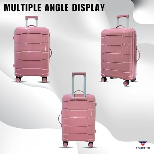 Image of 28-Inch Hard-Shell Luggage Suitcase | Lightweight 3.7 kg | 360 Spinner Wheels | 2-Way Zipper | Multi-Functional Lock | Business & Family Travel Trolley Bag (1, BPINK-24INCH)