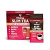 VitaCup Slim Instant Tea Packets Acai Oolong tea 24ct + Slim Instant Medium-Dark Ground Coffee 11oz, w/B Vitamins, Garcinia Camogia, Fiber, For Diet & Metabolism Support