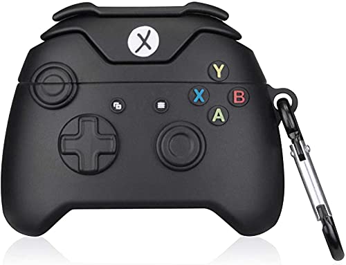 Image of Silicone Case Compatible for Apple Airpods 4 (2024) Cute Design for AirPods 4 with Active Noise Cancellation (ANC) with Keychain Hook Shockproof Protective Case (Xbox-Black)
