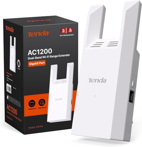 Tenda WiFi Extender AC1200 - WiFi Extender with Gigabit Ethernet Port, 1.2Gbps Home Signal Booster,...