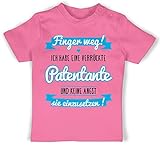 Patentante Baby - Ich Habe eine verrückte Patentante - blau/schwarz - 18/24 Monate - Pink - Familie - BZ02 - Baby Shirt für Mädchen und Jungen