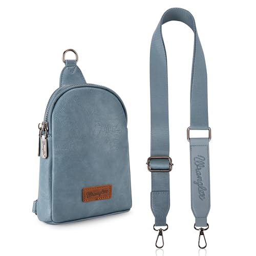 Image of Wrangler Small Sling Bag for Women, Leather Crossbody Bags Cross Body Purse Fanny Packs with Adjustable Strap for Gift