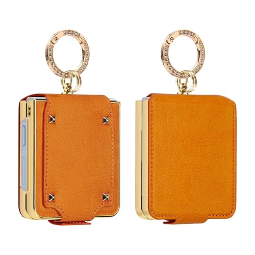 Protection Samsung Galaxy Z Flip 7 avec anneau antichoc orange