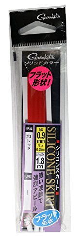 がまかつ(Gamakatsu) ラバースカート シリコンスカート フラット 0.9mm 1.8m 19132 レッド 1本