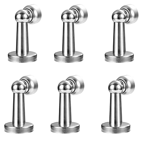 6 pacotes de rolha de porta magnética, suporte de porta magnético de aço inoxidável, rolha de porta
