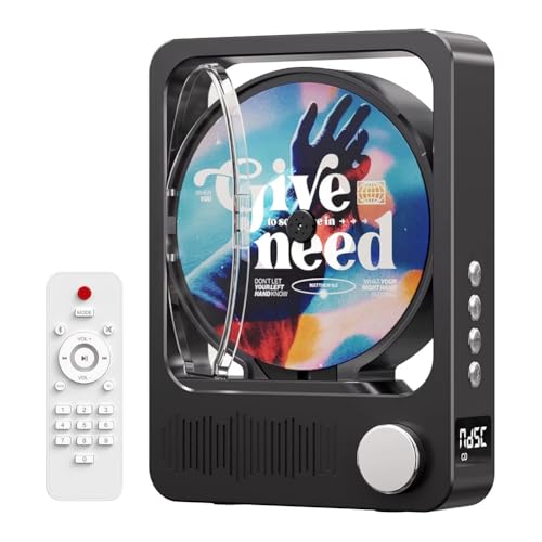 Lecteur CD portable avec enceinte stéréo HiFi et télécommande LED