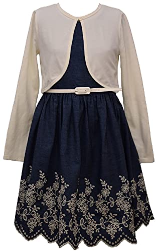 Bonnie Jean Girls Special Occasion Cardigan Dress Set (12, Blue)