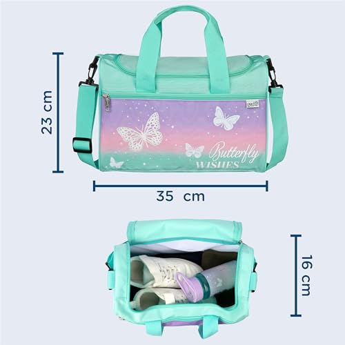 Scooli - Butterfly Wishes Sporttasche für Kinder - Geräumiges Hauptfach - Verstellbarer Schultergurt - Butterfly-Design - Robust