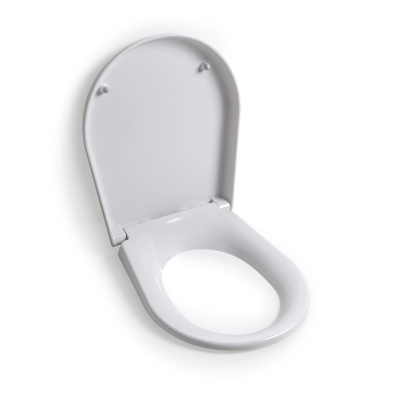 Kiamami Valentina - Tapa de inodoro en material termoendurecido blanco con cierre suave | Suave