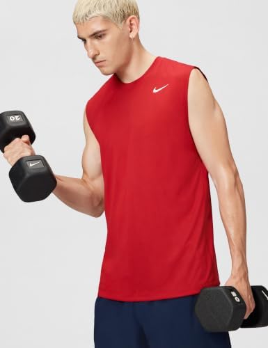 Nike Men's Dri-FIT Legend Sleeveless Fitness T-Shirt, Tough Red/White, X-Large — view 4
