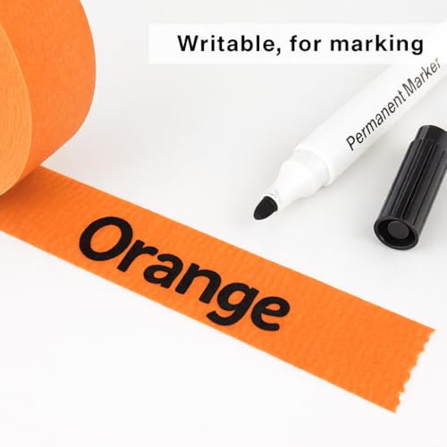 Image of 2 Pack Orange Painters Tape - Masking Tape 1 Inch Wide - Multi-Surface, Smart Adhesion, Indoor & Outdoor - 180FT Total - Paint Tape for DIY, Labeling, Art, Car, General Purpose (#3910)
