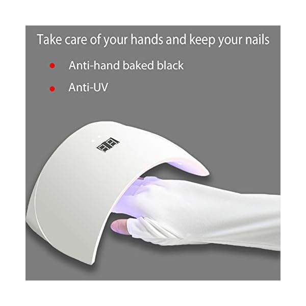 4-Pairs-UV-Glove-for-Nail-Lamp-Manicures-Anti-Block-UV-Ray-Fingerless-Glove-for-Girl-WomenWhiteBlack-Purple-Pink Jolbndcv 4 Pairs UV Glove for Nail Lamp, UPF50+ Protection Gloves Manicures Anti Block UV Ray Fingerless Glove for Girl Women White,Black,Purple,Pink