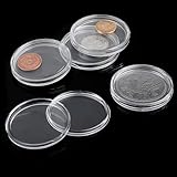 20 Pcs Coin Capsules 40mm Coin Protectors Case Coin Collection Holder Storage Container Clear Rounds Coin Case for Coin Collection Supplies Storage Organizer Box for 1 oz Silver and Copper