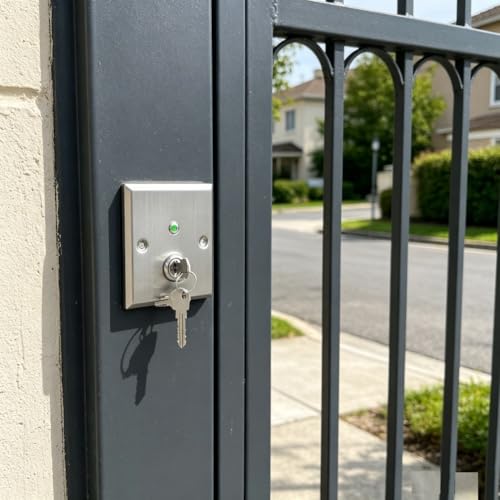 Interruptor de llave Zoegneer de acero inoxidable 86x86 mm para control de accesos 8