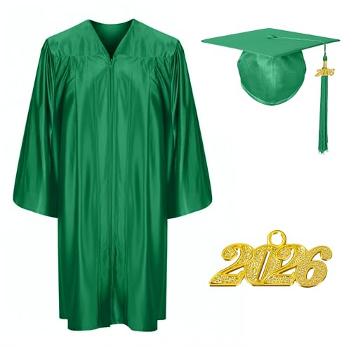 Image of Shiny Preschool Kindergarten Graduation Cap Gown Set for Kids With 2026 2025 Tassel Charm