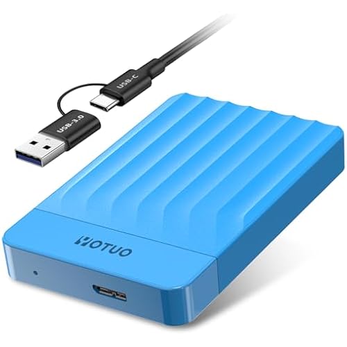 YOTUO 1TB External Hard Drive, Portable Storage Expansion HDD, USB 3.0 & USB-C for PC, Mac, Desktop, Laptop, Smartphone, PS4, Xbox One, Xbox 360, Office & Game Blue