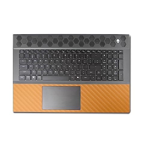 Image of MightySkins Carbon Fiber Skin Compatible with Alienware M18 R1 (2023) Full Wrap Kit - Solid Orange | Protective, Durable Textured Carbon Fiber Finish | Easy to Apply & Change Styles | Made in The USA