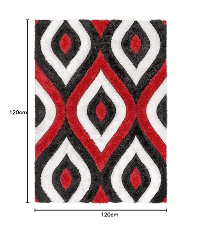 Image of Modern Soft 3D Shaggy Fur Carpets for Living Room Thick Fluffy Rugs for Bedroom, 4x4 Feet Square Multi Color