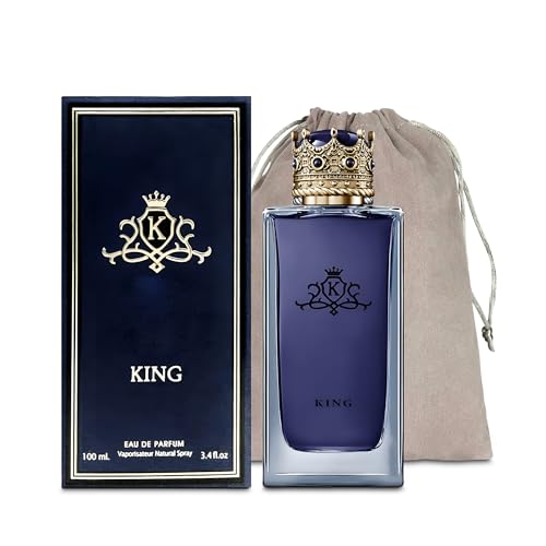 AFLUXE Men's Cologne King Eau De Toilette Body Spray Fragrance For Men- Daywear, Casual Daily Perfume Set with Suede Pouch- 3.4 Fl Oz Bottle- Ideal EDT Beauty Gift for Birthday, Anniversary