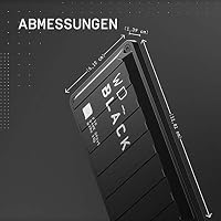 WD_BLACK P50 Game Drive SSD 2 TB externe SSD (SuperSpeed USB 3.2 Gen 2x2, stoßfest, Lesegeschwindigkeiten bis 2000 MB/s ) Schwarz - auch kompatibel mit PC, Xbox und PS5 – Ansicht 2