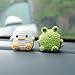 Cute Crochet Frog for Car Rear View Mirror,Fun Handmade Knitted Car Mirror Hanging Accessories for Women Girls, Interior Aesthetic Decor Truck Hanger Ornament Bag Charm (Frog) (Duck)
