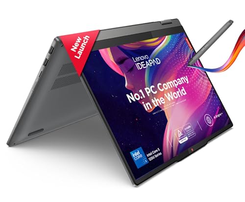 Image of Lenovo Ideapad 5 2-in-1 Intel Core 5 120U 14 inch (35.5cm) WUXGA IPS 300Nits Convertible Laptop (16GB /512GB SSD /Win 11 /Office 21 /Backlit KB /FPR /FHD Camera /Alexa /3 Mon.Game Pass /Grey /1.6kg), 83DT004SIN