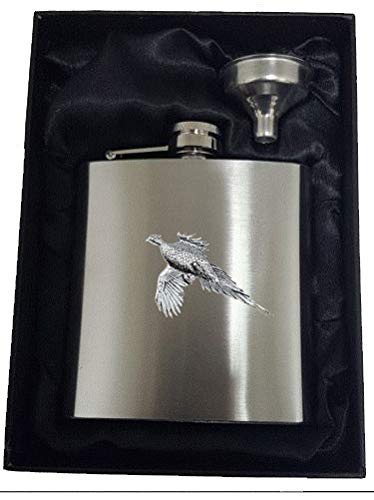 Flasque en acier inoxydable faisan étain 177 ml pour homme