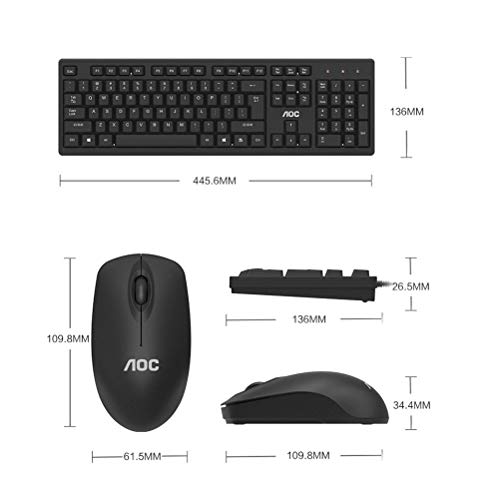 Mobestech Teclado doméstico fio USB teclado silencioso Teclado impermeável para escritório com mouse