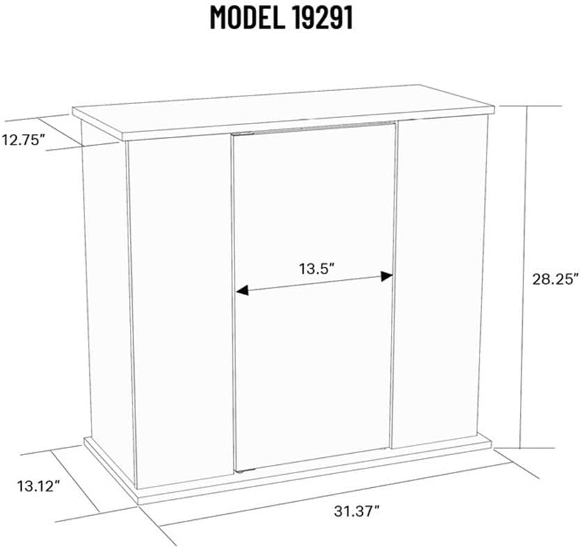 29/37 Gallon Upright Aquarium Stand, Serene Cherry Finish, Solid Top, Moisture-Resistant Laminate, Storage Cabinet with Center Panel Door, Made in USA, Contemporary Design for Home
