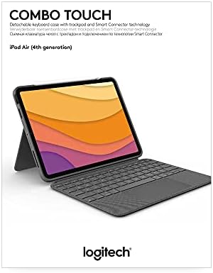 Logitech Combo Touch iPad Air (4th, 5th gen - 2020, 2022) Keyboard Case - Detachable Backlit Keyboard with Kickstand, Click-Anywhere Trackpad, Smart Connector, QWERTY UK/US Layout - Grey