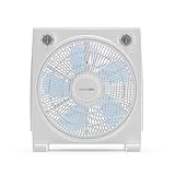 UNIVERSALBLUE | Ventilador Box Fan 50W | Blanco |3 Velocidades| Motor DC | Temporizador | Control Mecánico