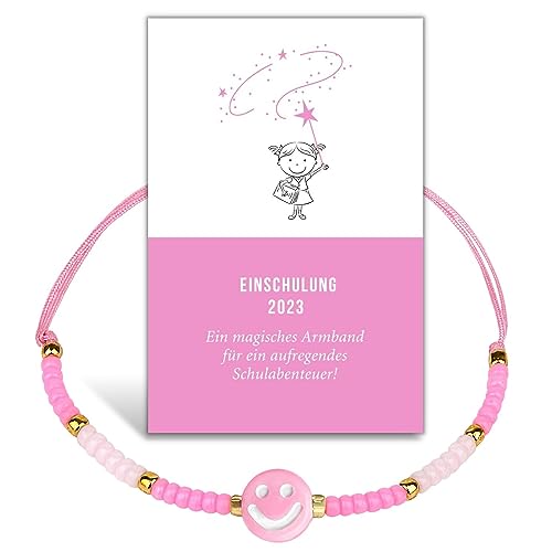 happymaker - Einschulung Mädchen Geschenk, Glücksarmband handgefertigt...