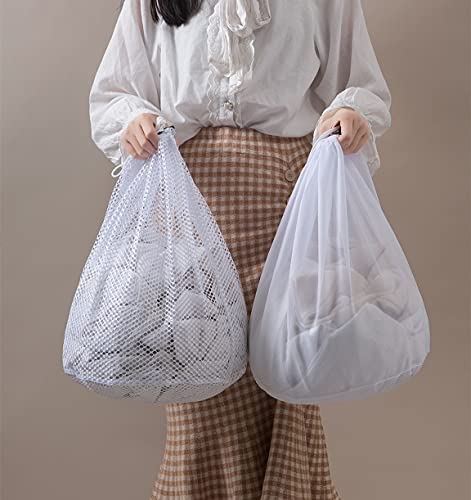 Arzasgo Mesh Laundry Bags, Pack Of 4 Durable Drawstring Laundry Washing Bags For Delicates, Garments, Lingerie, Socks, Bras And Baby Clothes (Coarse&Fine Mesh) #TOP4