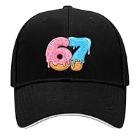 67 Baseball Cap Kids, Funny 67 Meme Cream Drip Hat, Black Six Seven Number Stylish Cap for Boys Teens Girls Adults