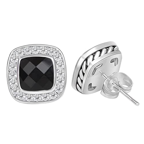 Designer Twisted Cable Wire Cubic Zirconia Stud Earrings Antique Fashion Brand Braided Jewelry for Women Gift