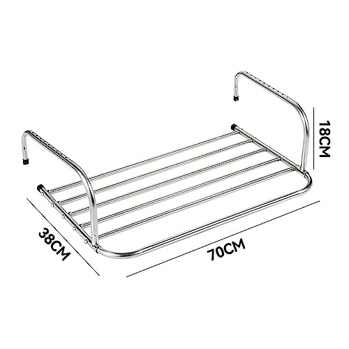 Genérico Tendedero de Interior Plegable y Extensible de Acero Inoxidable, tendedero Multifuncional para radiador con Gancho de Longitud Ajustable.