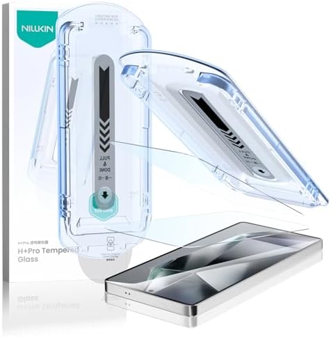 Nillkin Pack of 2 H+PRO Tempered Glass for Samsung Galaxy S25 Ultra, Military Protection, 9H + Robust Hardness, Highly Sensitive Fingerprint Unlocking, Easy Installation Frame