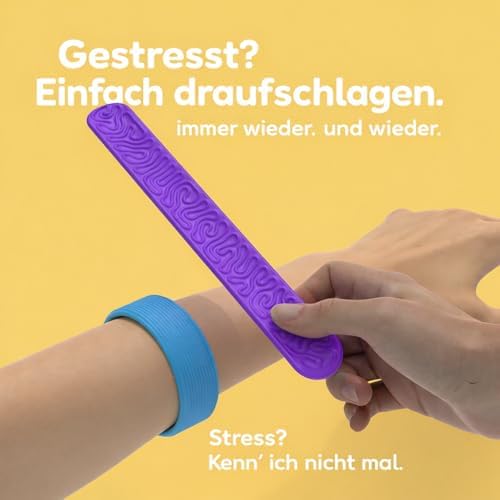 Sensory Slap Bracelets Toys for Kids & Adults, 6Pcs Textured Fidget Bracelet Stress Relief Toys for Kids with Autism ADHD Anxiety Classroom Rewards Office,Stocking Stuffers for Boys Girls (6) — view 2