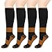 Compression Socks with Copper Fibers for Men and Women, Ideal Gift Sock for Edema, Varicose Veins, Shin Splints, Flying, Travel, Pregnancy, Nurses, Running (S-M/5-9.5(6 pairs))