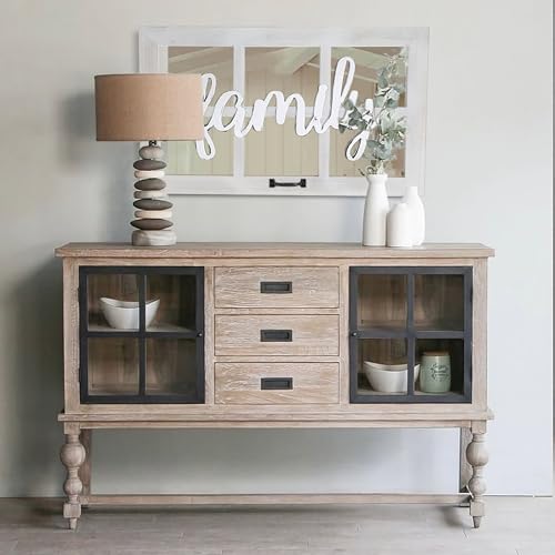 Image of LOSOUR 24x40 Mirrors for Wall Decor, Farmhouse Distressed Wood Windowpane Mirror, Rustic Home Decor Accents, Wall Decor for Bedroom Living Room Dining Room, Kitchen, Mantle (1, White, 40 inch L x 24 inch W)