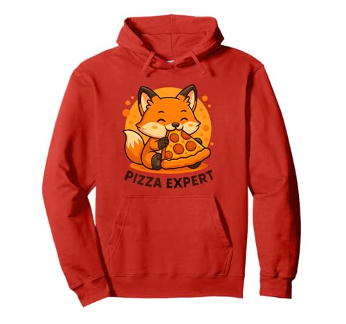 Carino Cartoon Fox Pizza Expert Kawaii Cibo Pizza Amante Felpa con Cappuccio