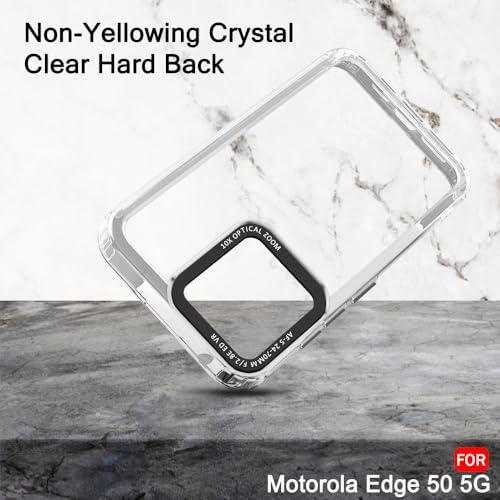 Image of TheGiftKart Hybrid Shockproof Back Cover Case for Motorola Moto Edge 50 5G | Stylish Camera Border | Electroplated Buttons | Crystal Clear Hard Back Cover Case (TPU & PC, Transparent Bumper)