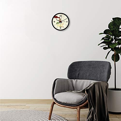 Image of Amazon Brand - Solimo 12-inch Plastic & Glass Wall Clock -Cocktail (Silent Movement, Black Frame)